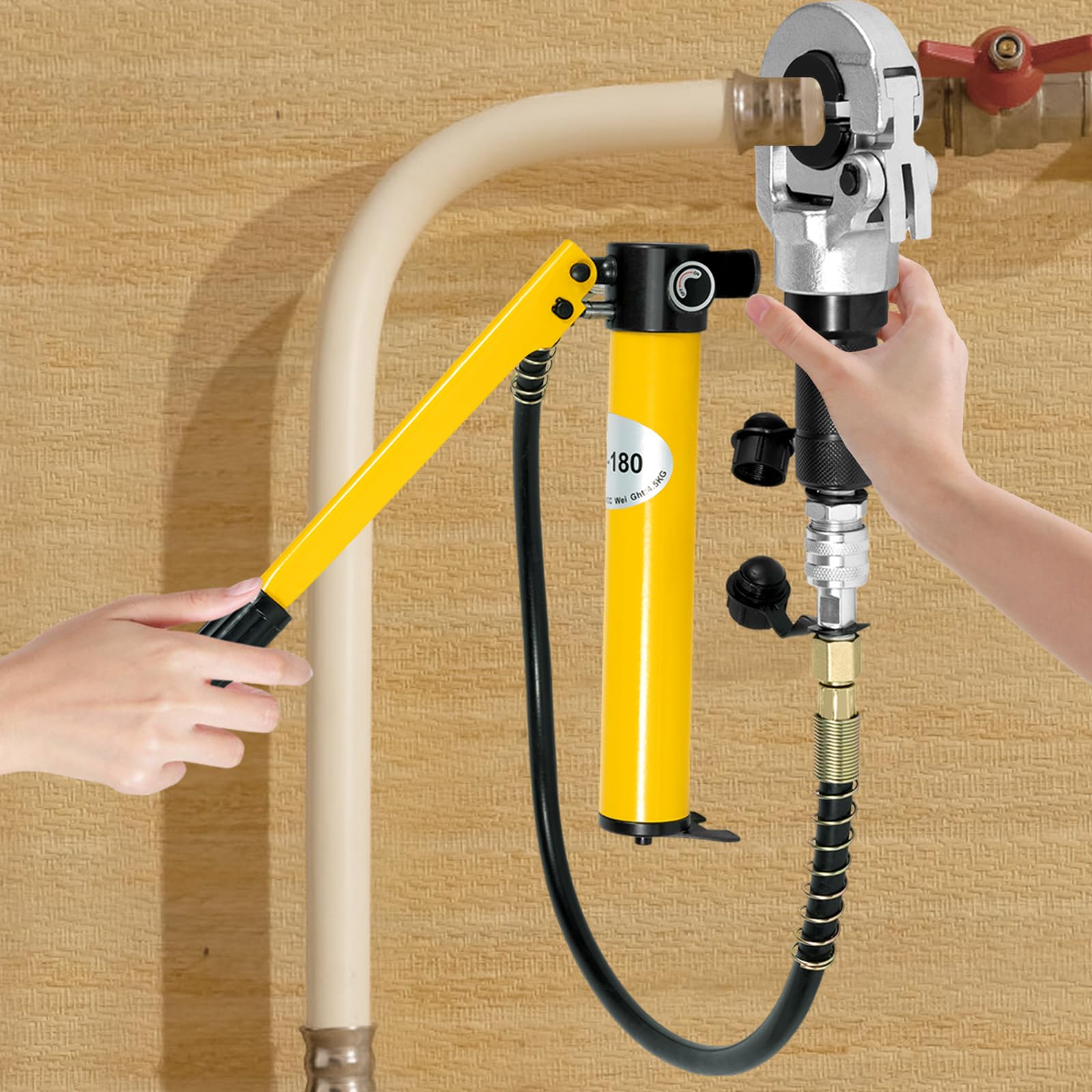 Pince à sertir hydraulique en cuivre avec profil en V pour PEX, PB, raccords en cuivre 6T, 38 x 23 x 16 cm