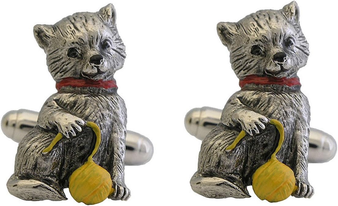 Kittin Cat with Yarn Cufflinks by Baade