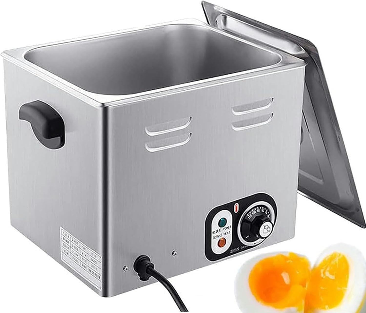 Wzglod Electric Hot Spring Egg Cooker, Commercial 45/60Pcs Large Capacity Egg Boiled Steamer Maker with Timer, Temperature Control 30~110°C, Egg Half-Boiled Soft-Boiled Machine for Kitchen