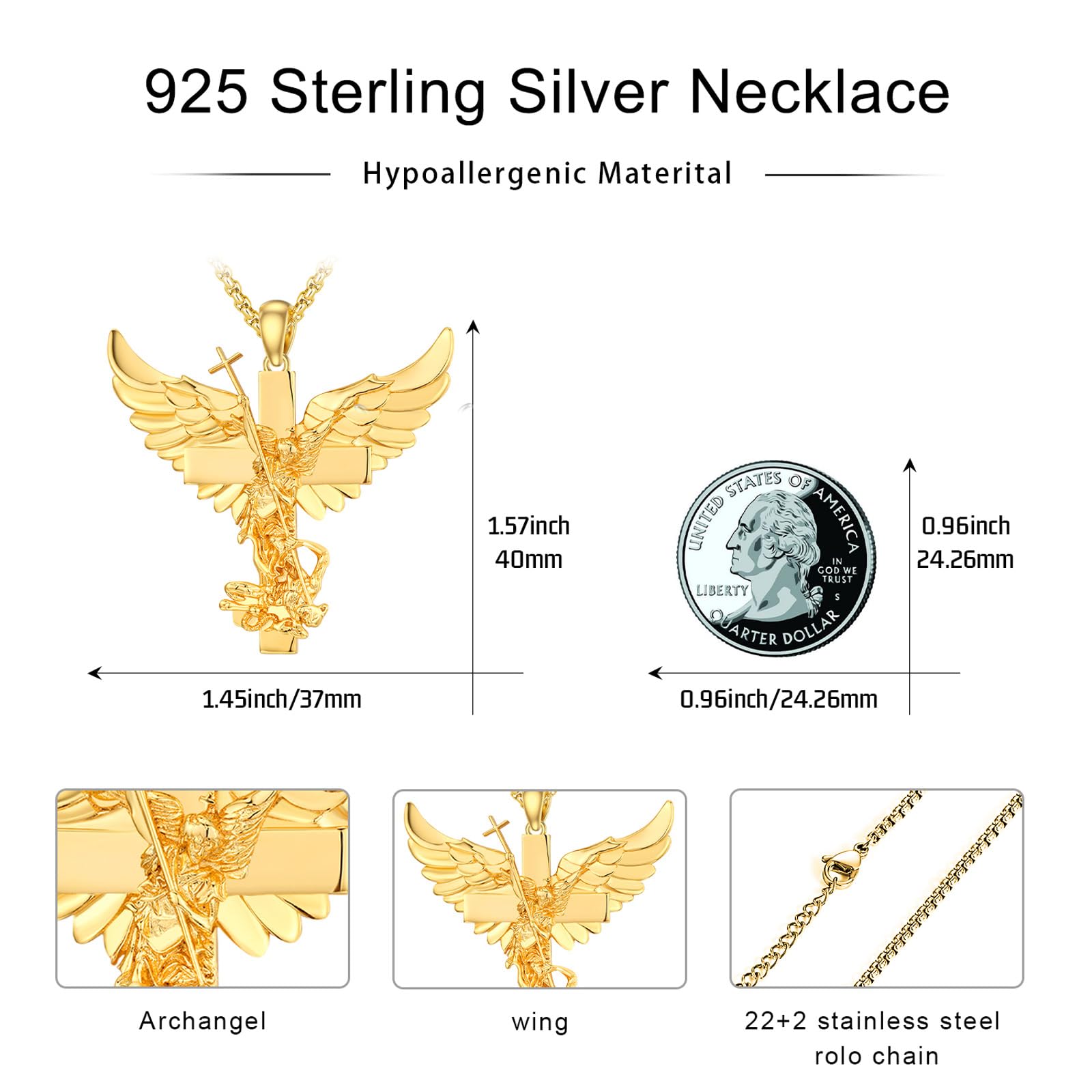 KQ&TTENG Collier pour homme et femme en argent sterling 925 avec pendentif viking religieux chaîne médaillons amulette collier bijoux cadeaux pour femmes hommes, Argent sterling, Pas de pierre