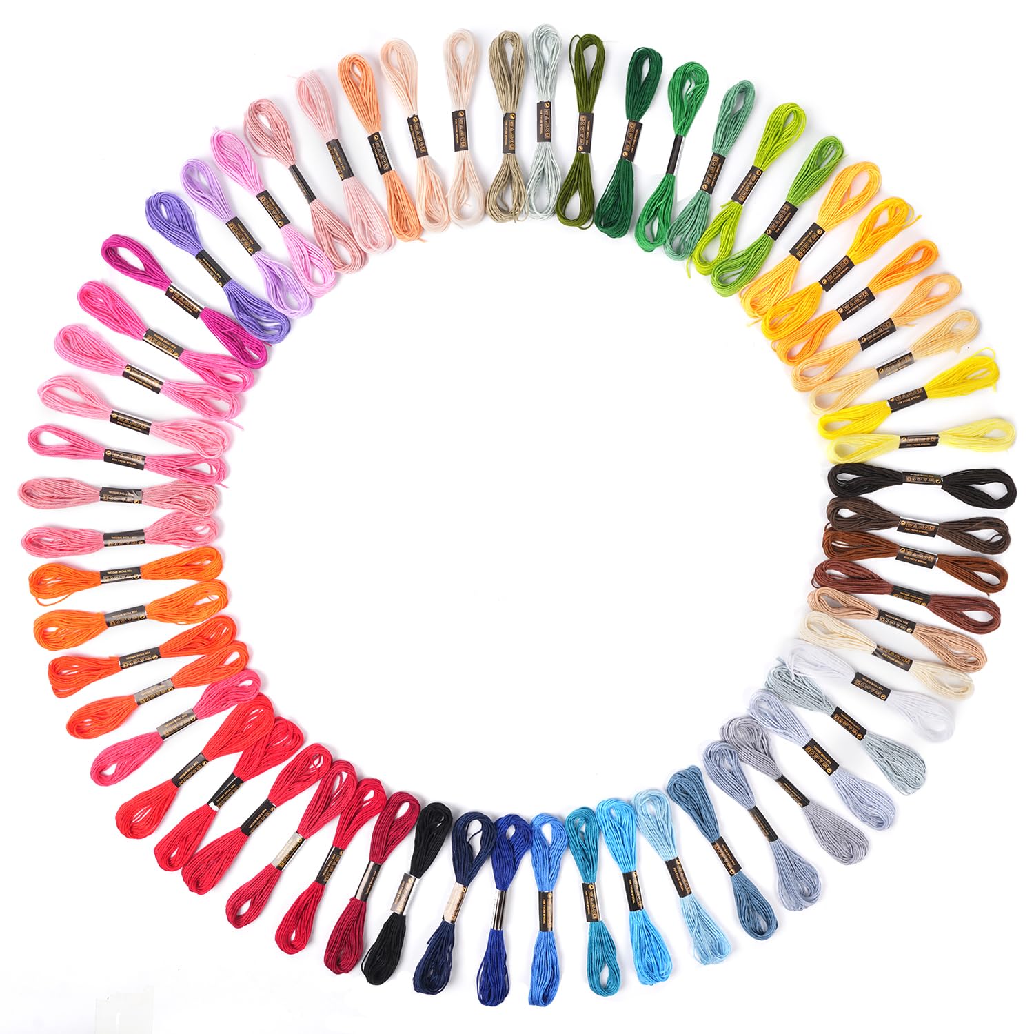 60 Color Skeins Rainbow Color Embroidery Floss，Cross Stitch Threads, Bracelet Yarn, Craft Floss