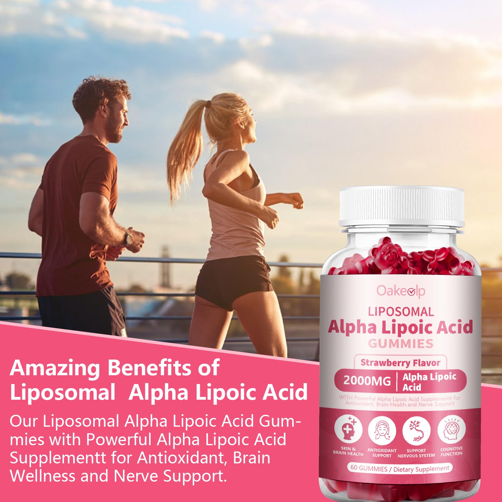 2 Pack Liposomal Alpha Lipoic Acid Gummies 2000mg Gummies,High Potency ALA Complex Biotin & Benfotiamine for Antioxidant, Brain Health and Nerve* Support,Liposomal Enhance 98% Absorption — Amazon image 5