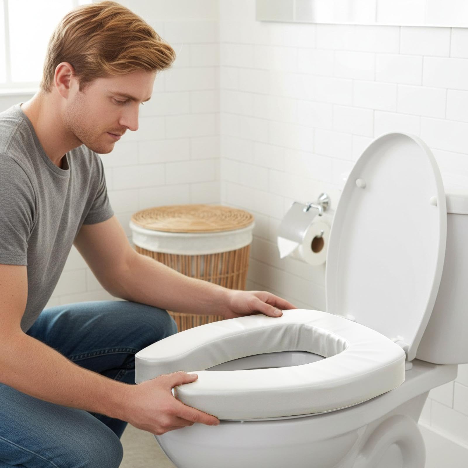Alza Water Per Anziani Ergonomico Impermeabile Portatile | Estensore Sedile WC Alto Persone Con Disabilità Per Anziani Sicurezza Assistenza Casa Viaggio Ospedale Camper Bagno