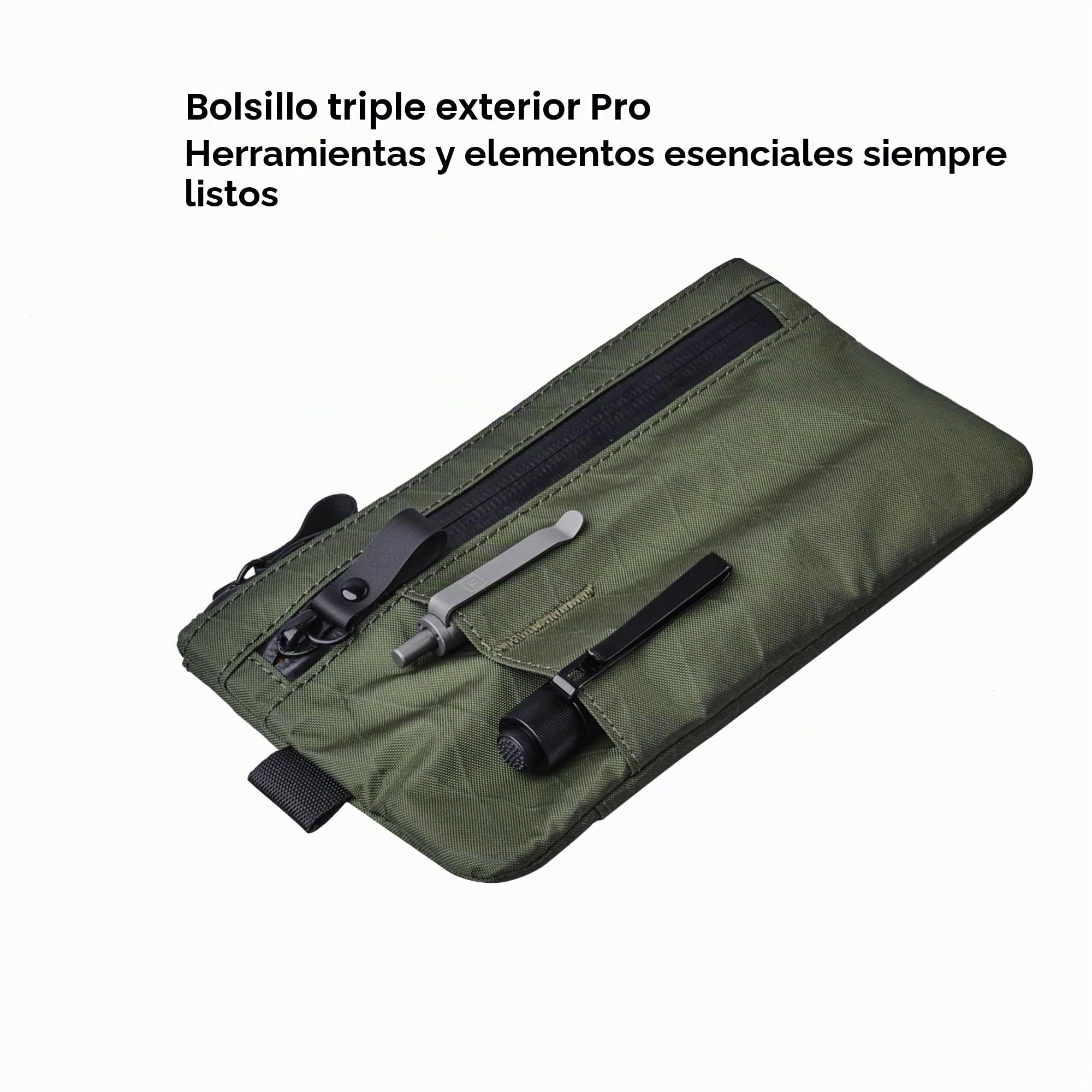 ALPAKA Zip Clutch – Bolso de Mano con Cremallera y RFID | Correa de muñeca, para pasaporte y móvil, resistente al agua, cartera larga para hombre
