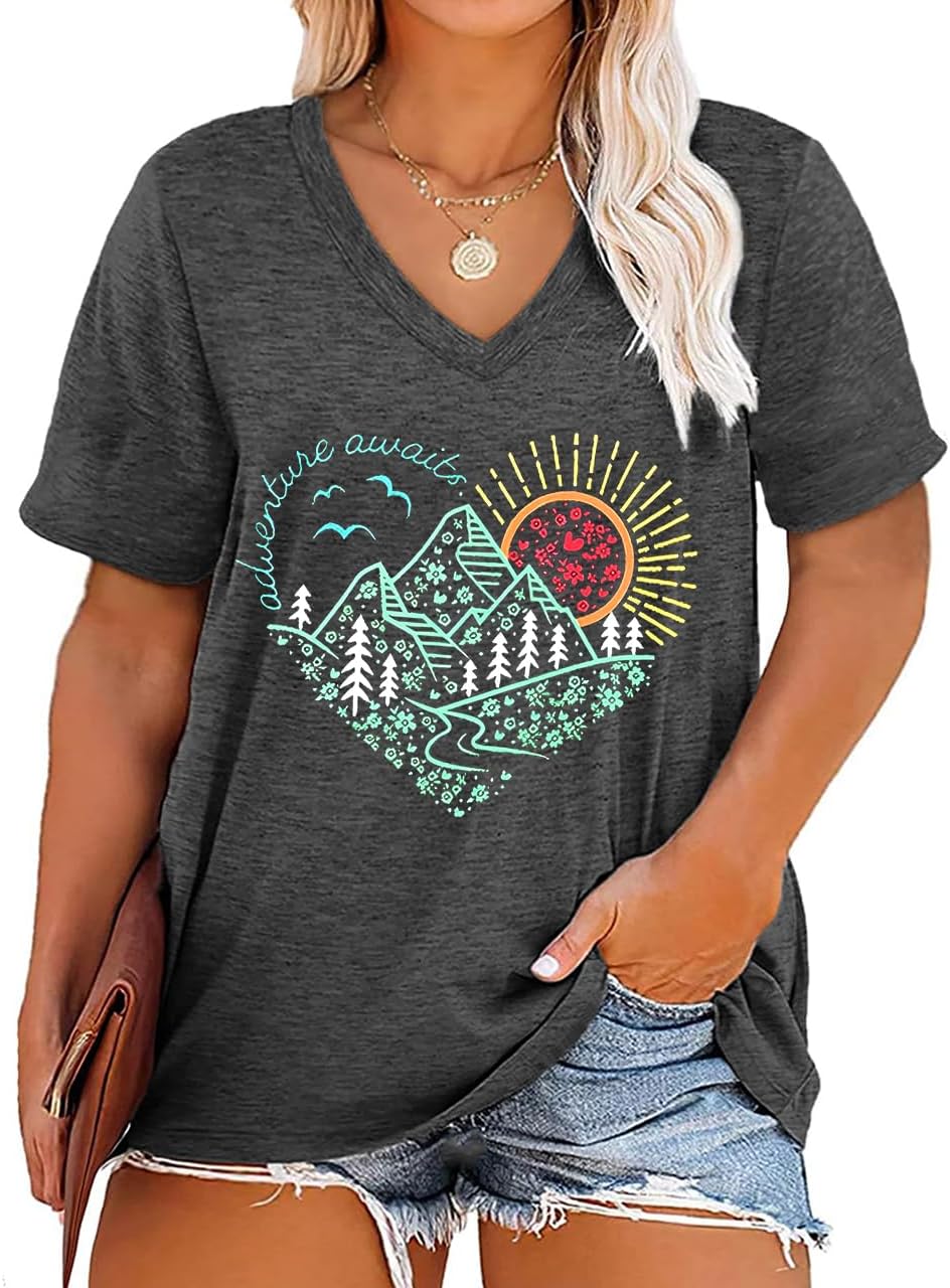 Plus Size Vintage Adventure T-Shirt for Women | Hiking & Mountain Tees