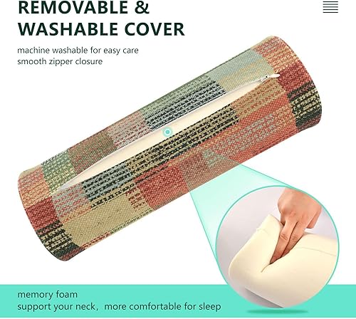 Miniatura 4 de Almohadas decorativas para sofá, cuello, almohadas redondas, almohada cilíndrica decorativa, almohada lumbar, almohada de soporte de rollo de