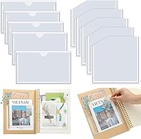 Vista 1 de Junkin 10 bolsillos adhesivos para planificadores, bolsillos para tarjetas de índice, accesorios de planificador, carpeta autoadhesiva