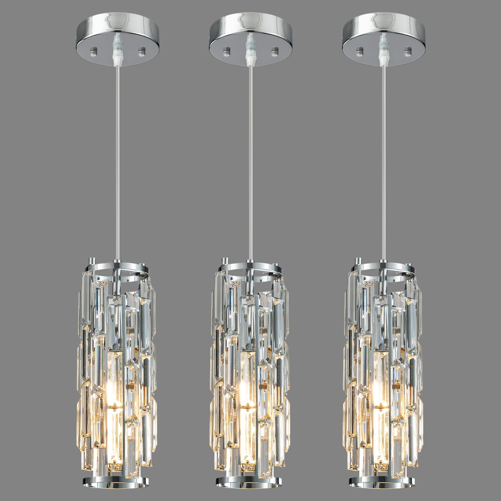 BBLLWJ Modern Chrome Pendant Light Kitchen Island Pendant Lights