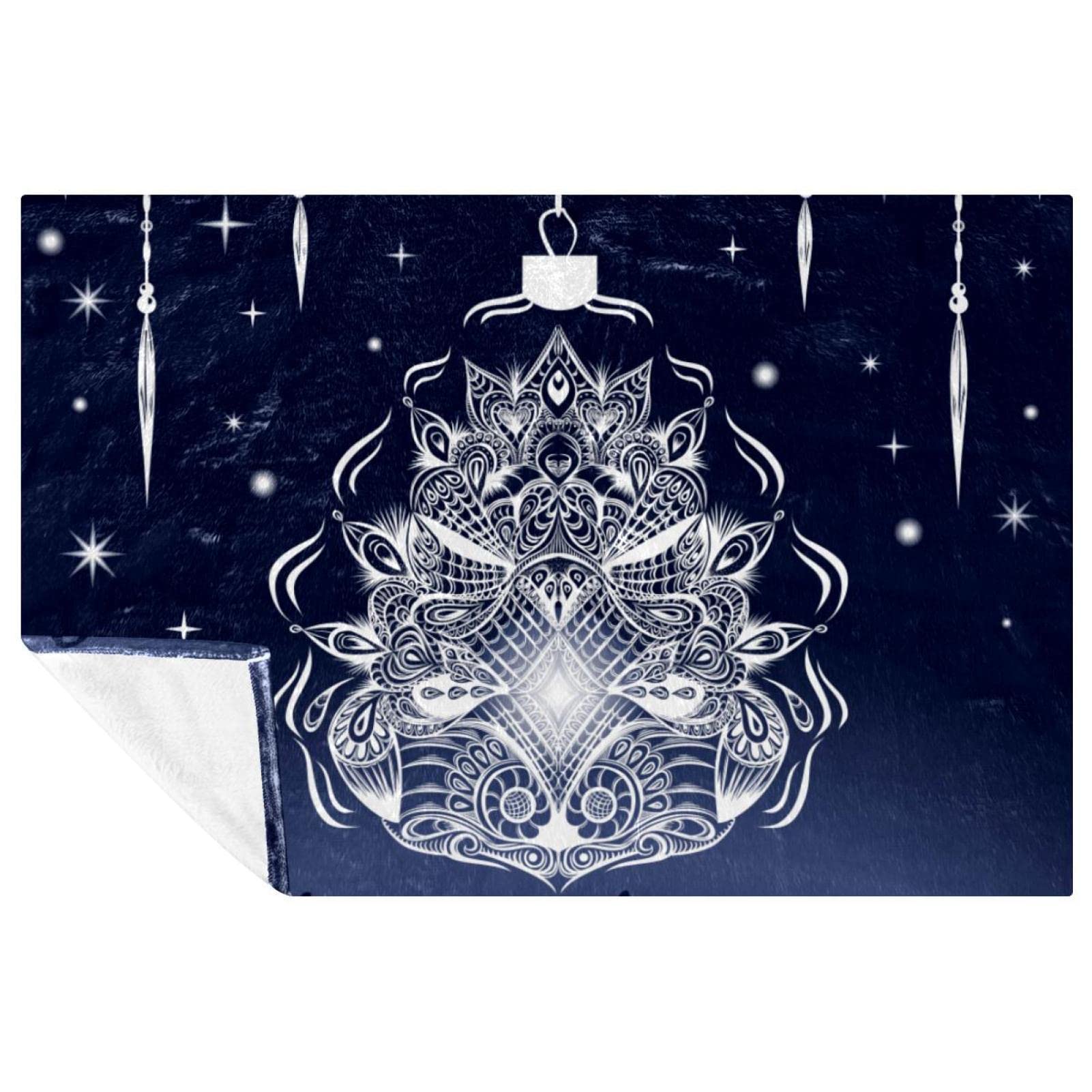 Couverture douce de Noël mandala floral, jeté de lit haut de gamme 150 x 100 cm