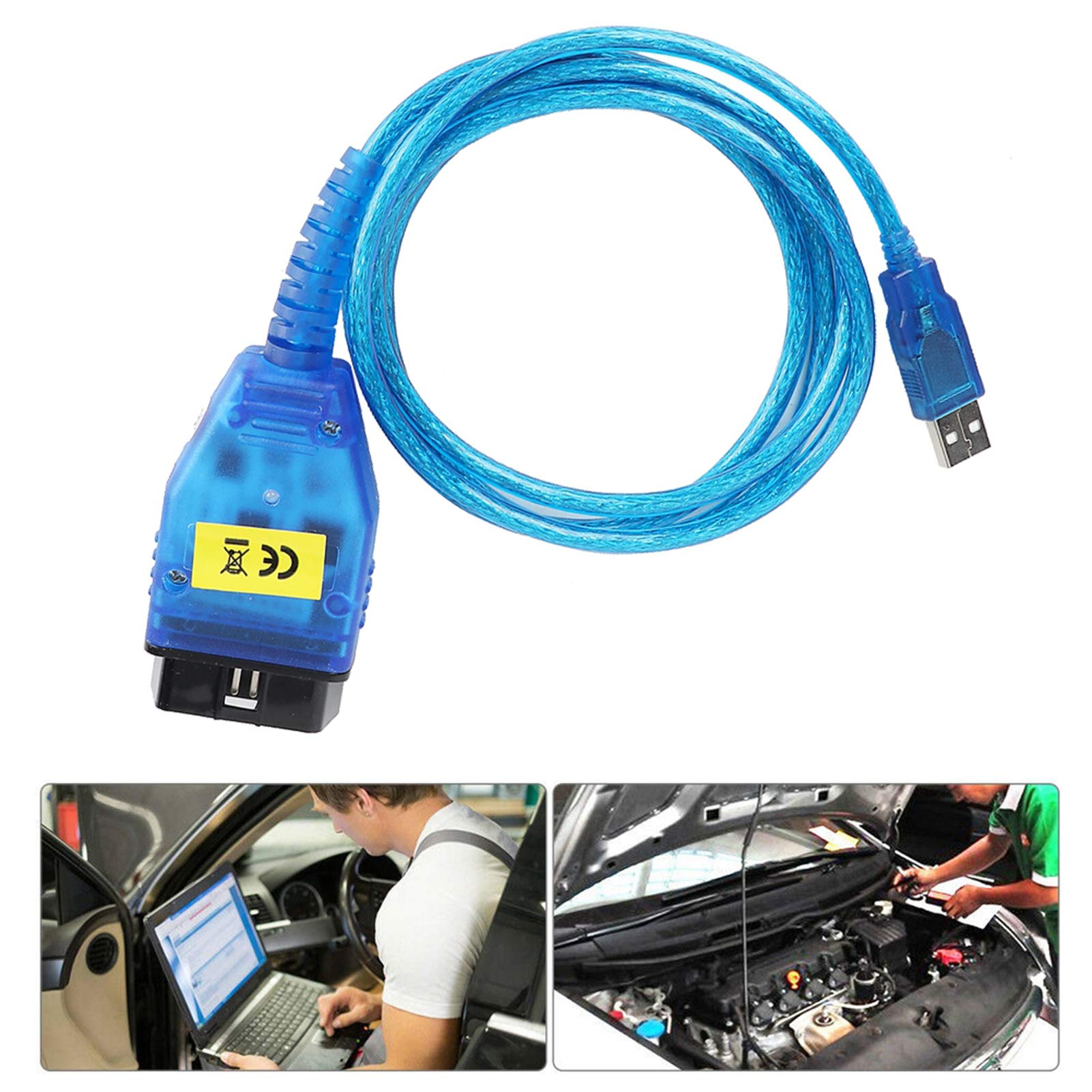 EVGATSAUTO USB OBD2 Diagnosekabel Interface K+DCAN K+CAN Adapter mit Schalter und CD-Treiber für Mini