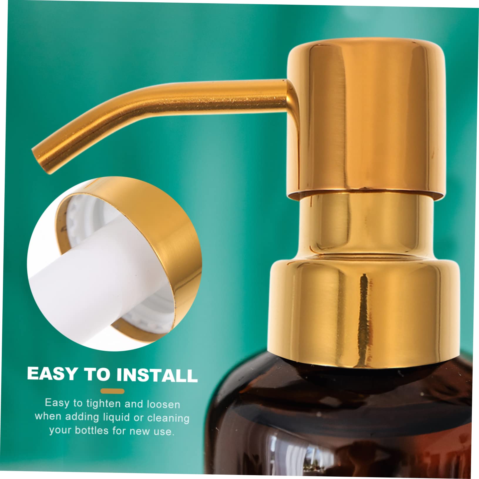 Zerodeko 6pezzi Pompa Dispenser Acciaio Inossidabile Per Bottiglie Di Lozione e Sapone Testa Di Ricambio Elegante Per Cucina e Bagno Facile Installazione e Uso Pratico