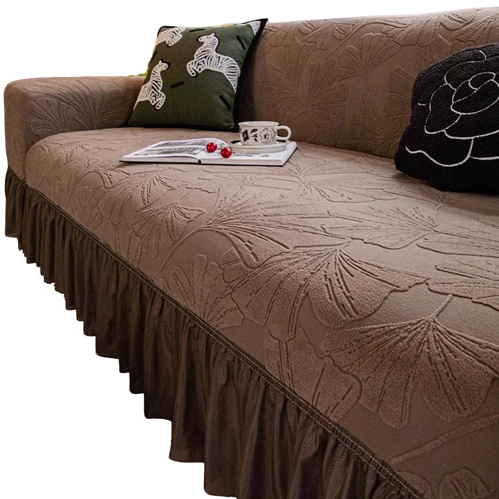 Housse de canapé antidérapante en velours 2 places 120-160cm