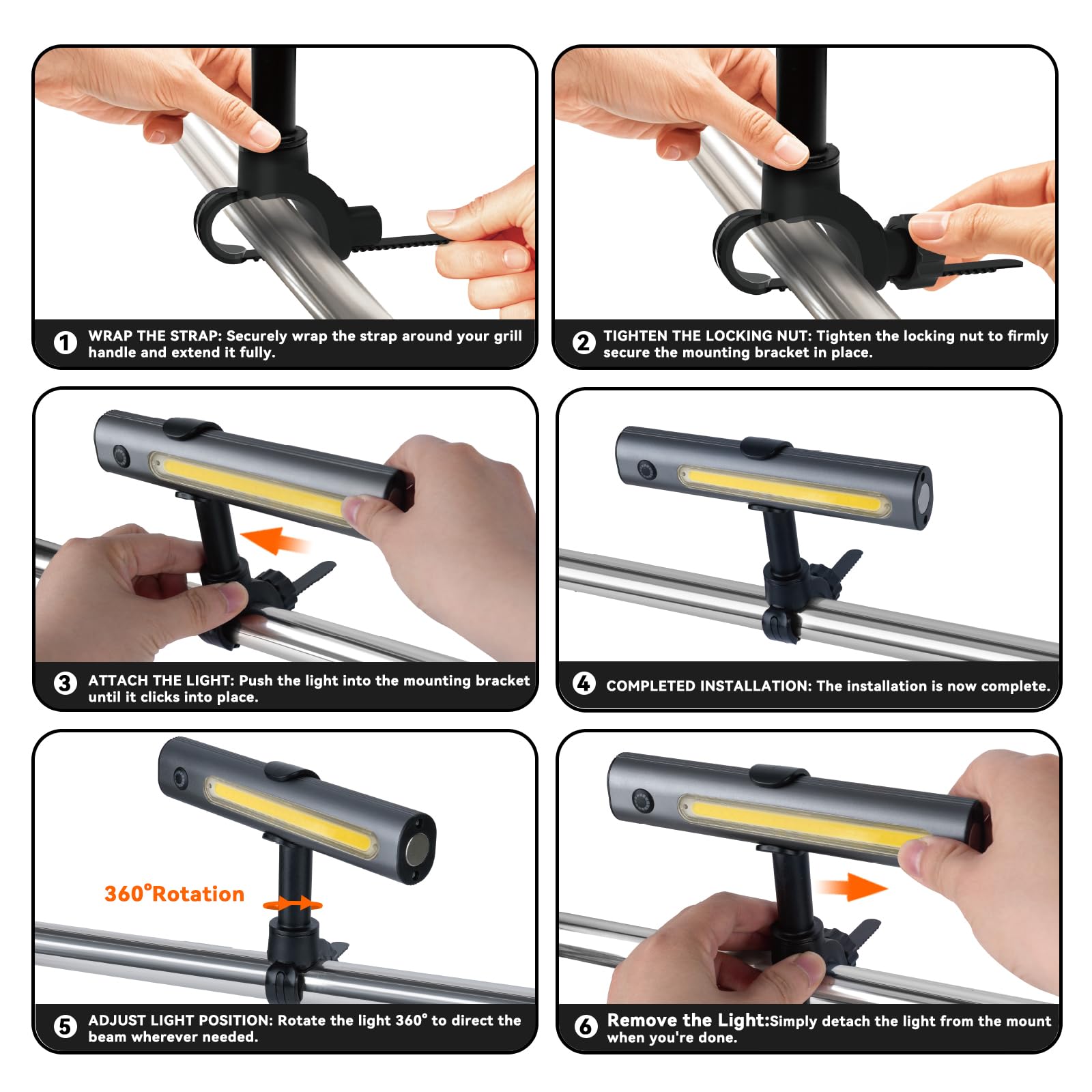 Luces de parrilla para parrilla al aire libre diseñadas para parrilla Blackstone Weber, luz magnética para parrilla de barbacoa para accesorios de parrilla Blackstone, luces LED magnéticas 8