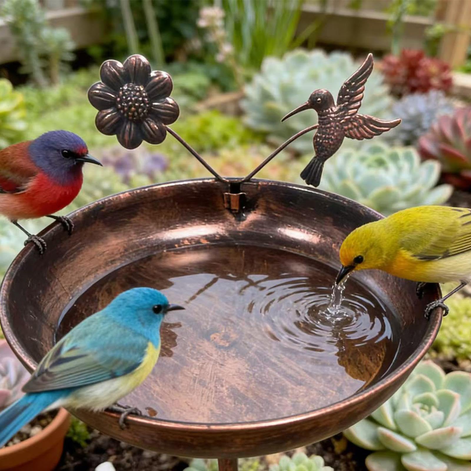 Bagno Di Da Giardino Esterno | Abbeveratoio per in metallo 83,8 cm - D'Acqua Per Con Picchetto | per colibrì e in giardino cortile la fattoria sulla terrazza e