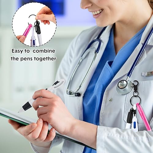 Miniatura 3 de Sherr Paquete de 25 mini rotuladores para enfermera, incluye bolígrafos retráctiles, rotulador permanente, llavero de enfermería, insignia de