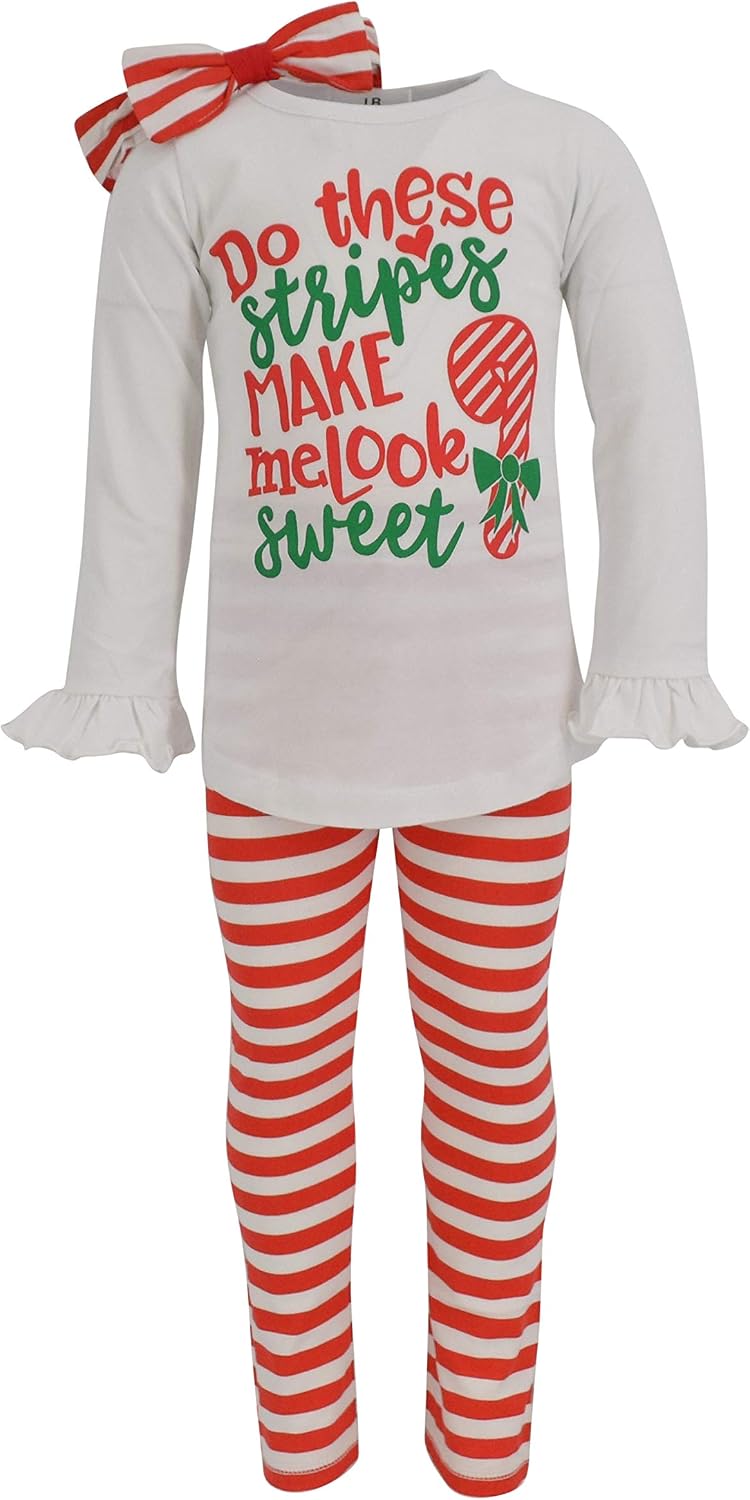 Unique Baby Girls Toddlers Kids Clothes 2pc Long Sleeve Graphic Shirt with Leggings Set