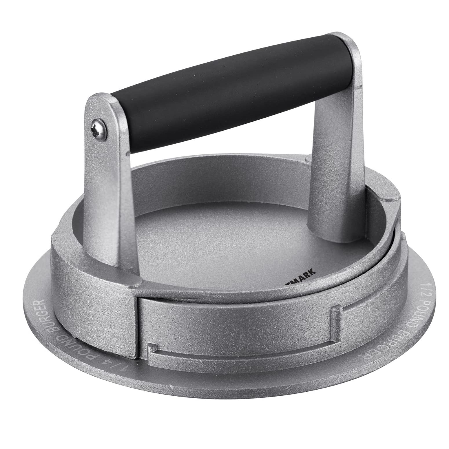 Westmark Hamburgermaker, regolabile per 3 diverse dimensioni Patty: 1/4 libbre, 1/3 libbre e 1/2 libbre, alluminio/plastica, Vario, argento/nero, 62252260