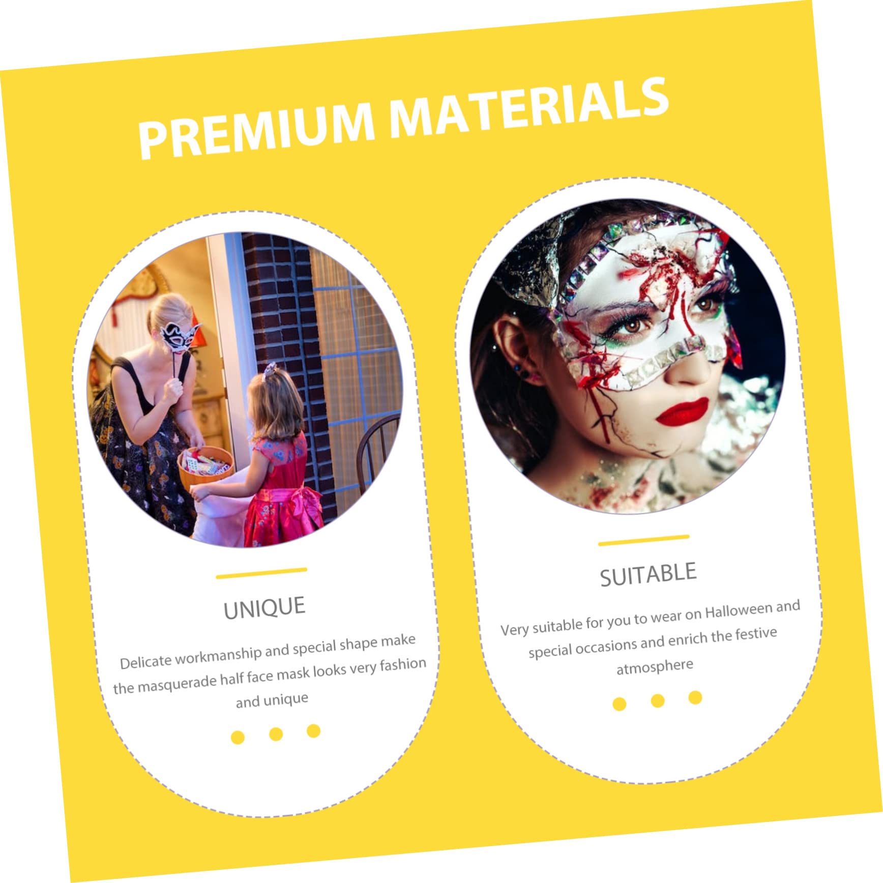 LIFKOME Masquerade Half Face Mask Venetian Costume Party Mask Halloween Decorative Half Face Costumes Golden