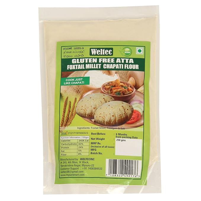 Buy Weltec Foxtail Millet Chapati Flour Gluten Free Atta for Diabetic