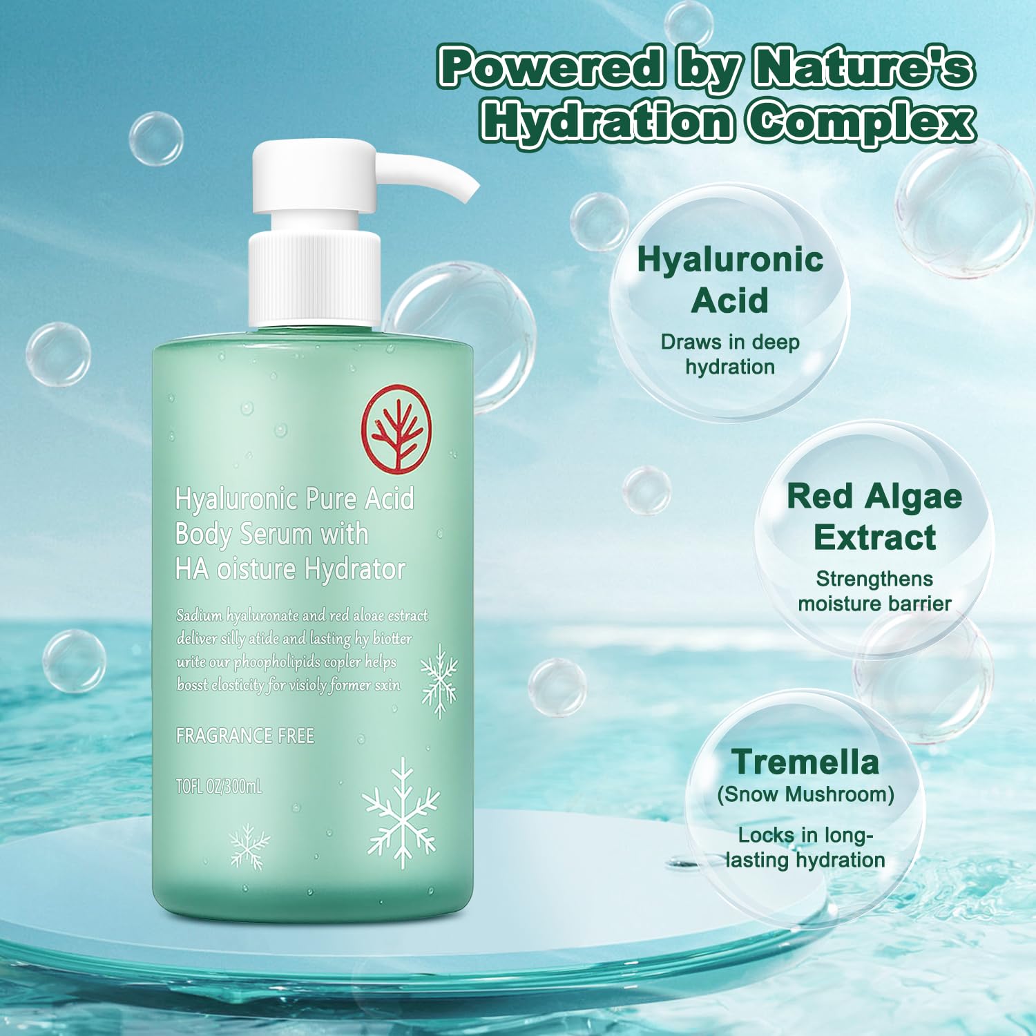 HA Hyaluronic Acid Body Serumr – Acido Hialuronico Body Serum, Lightweight Fast-Absorbing Body Care for Deep Hydration & Silky Smooth, Non-Greasy Skin - Image 4