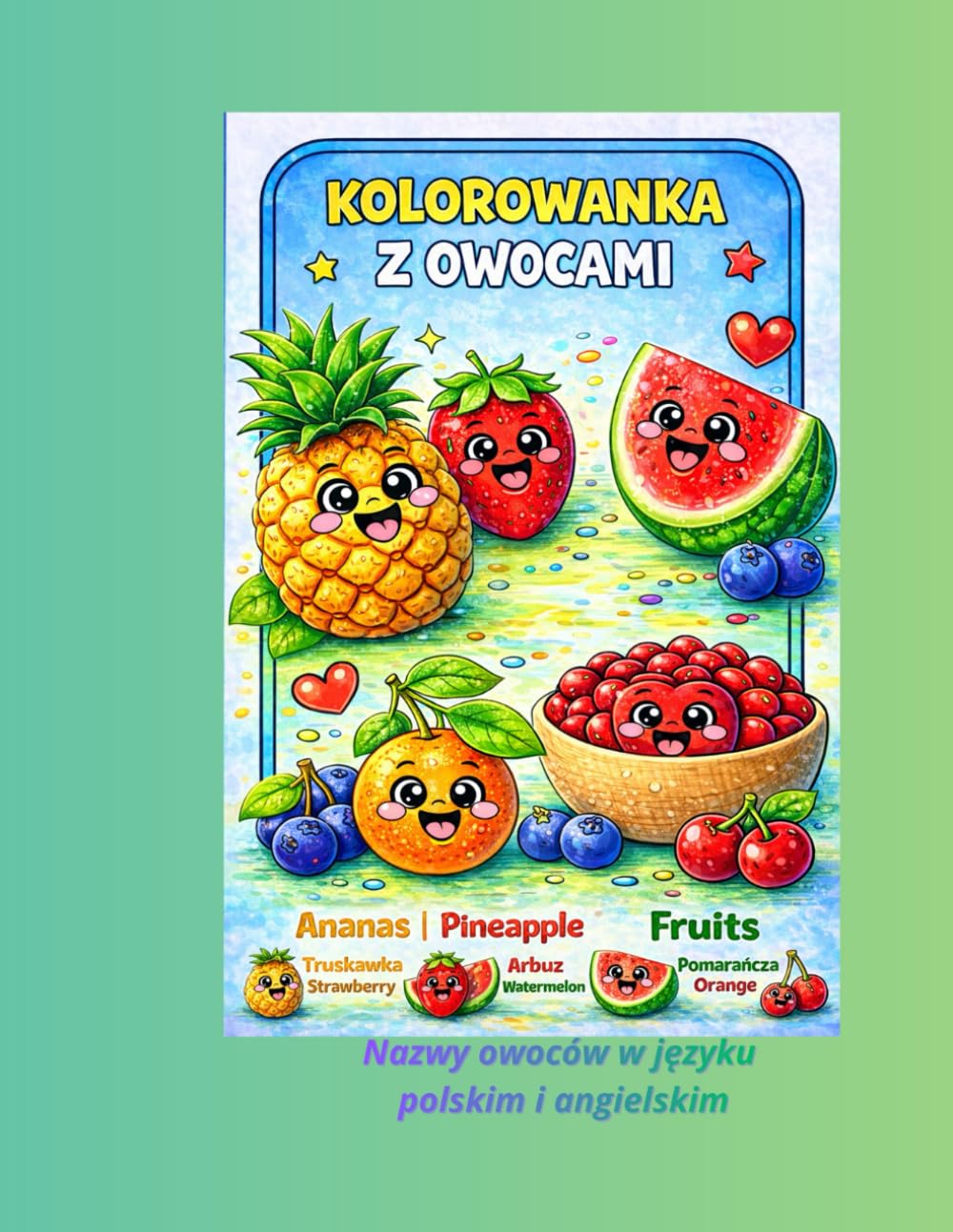Fruits colouring book