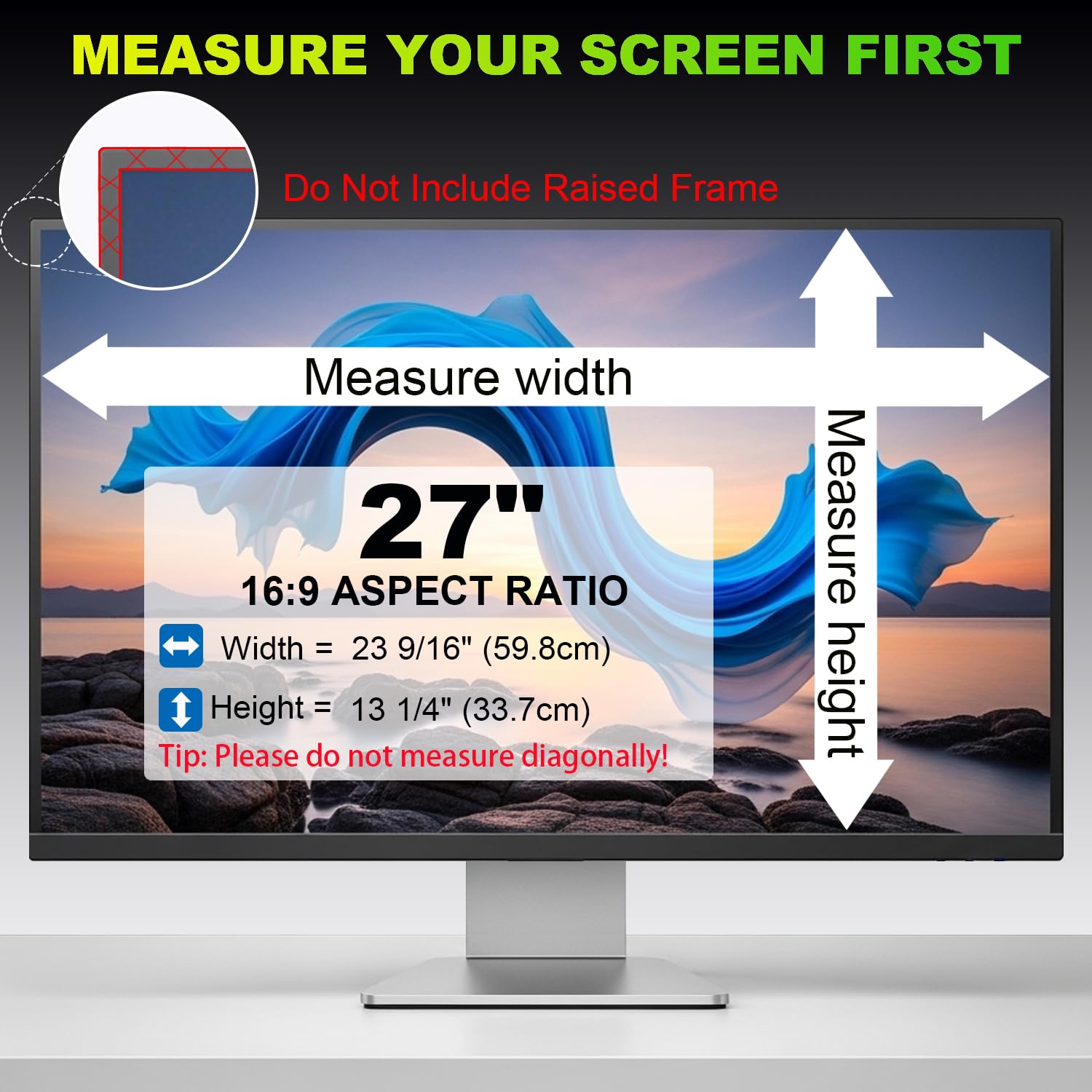 2 Piezas Protector de Privacidad Monitor 27 Pulgadas 16:9