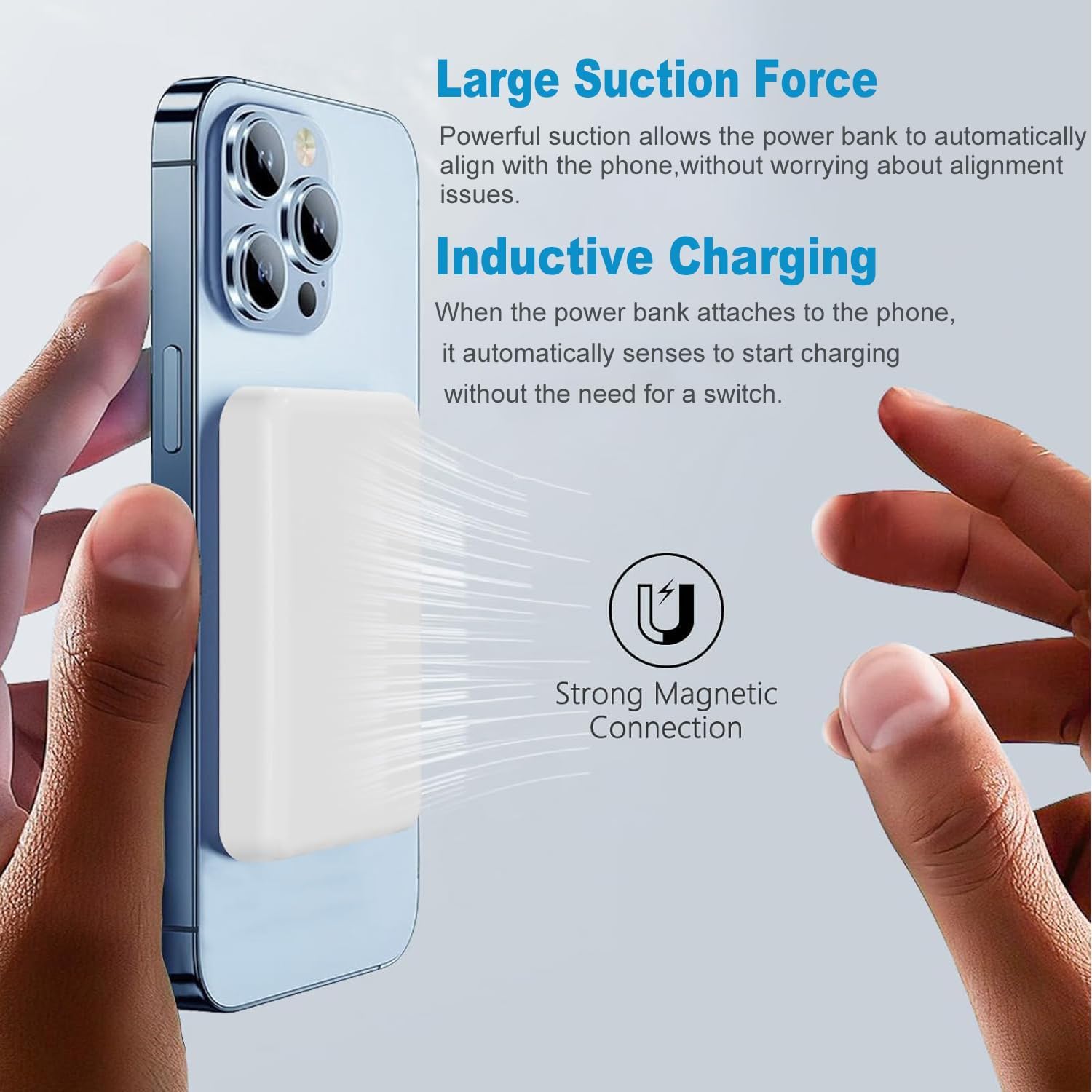 Batterie Externe pour MagSafe, Power Bank Magnetique 10000mAh, Chargeur Charge Rapide Portable Induction sans Fil pour iPhone 12 13 14 15 16 17 Pro Max/Pro/Air/Mini/Plus