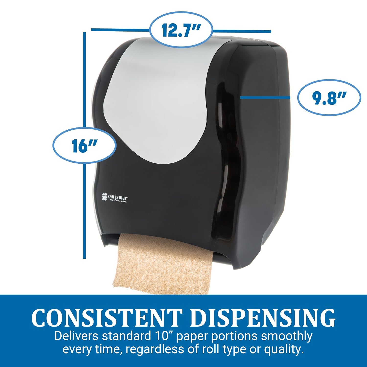 SJMT1370BKSS - San Jamar Tear-N-Dry Touchless Roll Towel Dispenser
