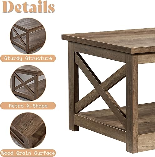 Miniatura 7 de AMERLIFE El juego de mesa de granja de 3 piezas incluye mesa auxiliar y dos mesas auxiliares, mesa auxiliar con estación de carga y puertos USB,