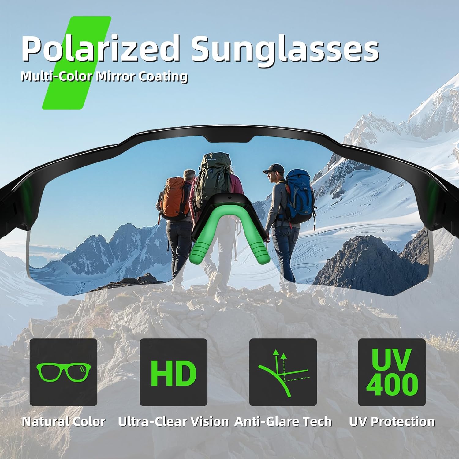 HAAYOT Polarized Sports Sunglasses for Men Women UV Protection Baseball Cycling Running Driving Fishing Glasses - Image 2