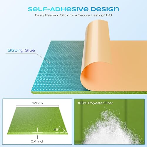 Miniatura 2 de Paquete de 12 paneles acústicos autoadhesivos, paneles de espuma de alta densidad a prueba de sonido de 12 x 12 x 0.4 pulgadas para paredes, paneles