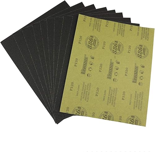 Miniatura 33 de Hojas de papel de lija, papel de arena húmeda seca de grano 2500, 9 x 11 pulgadas, carburo de silicio, para acabado de muebles de madera, lijado