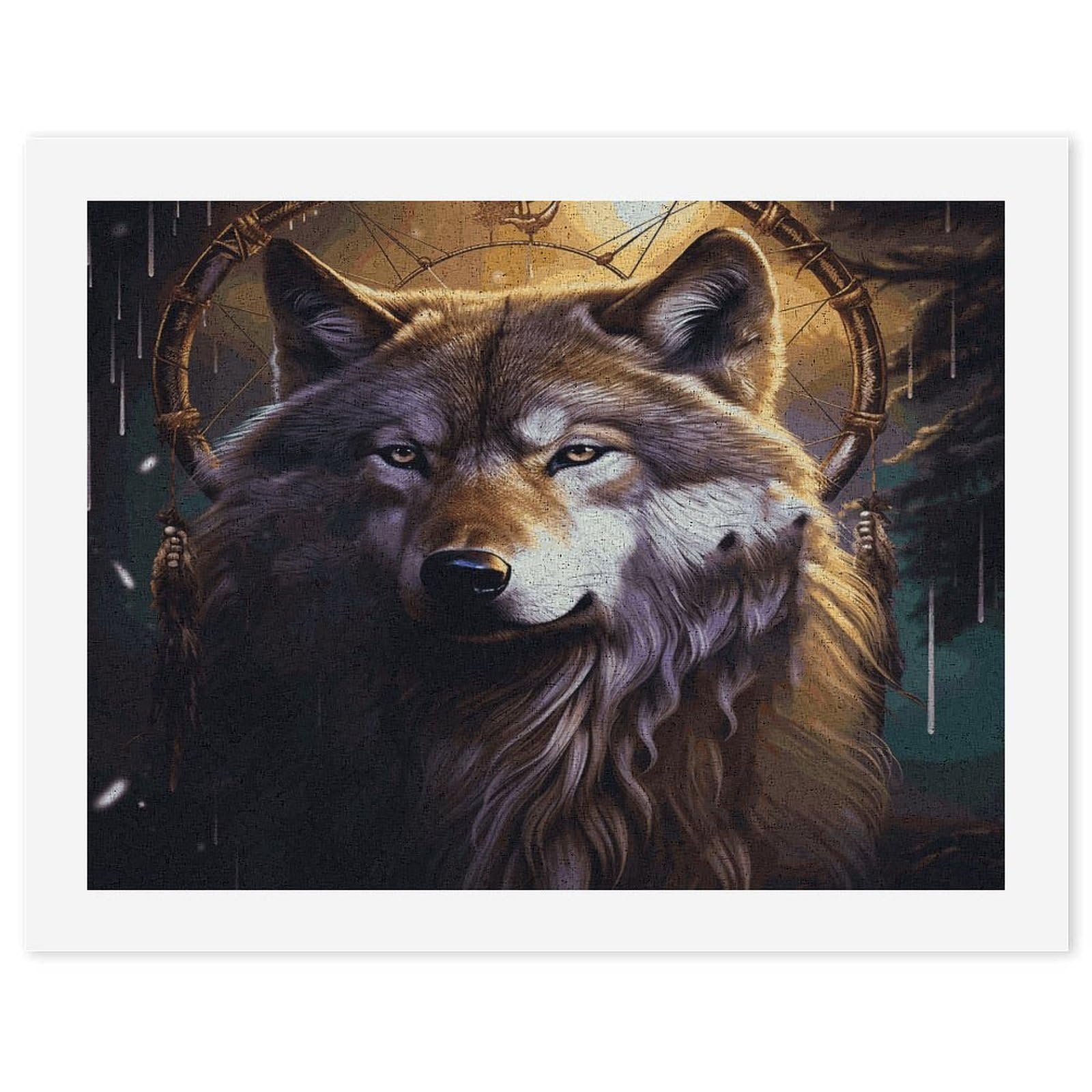 LDGSUPH Wolves And Dream Catchers Paint by Numbers Kits for Adults Beginners Exquisite Digital Oil Painting Kits Painting Anti-fading Canvas Wall Art DIY Gift for Home Wall Decor