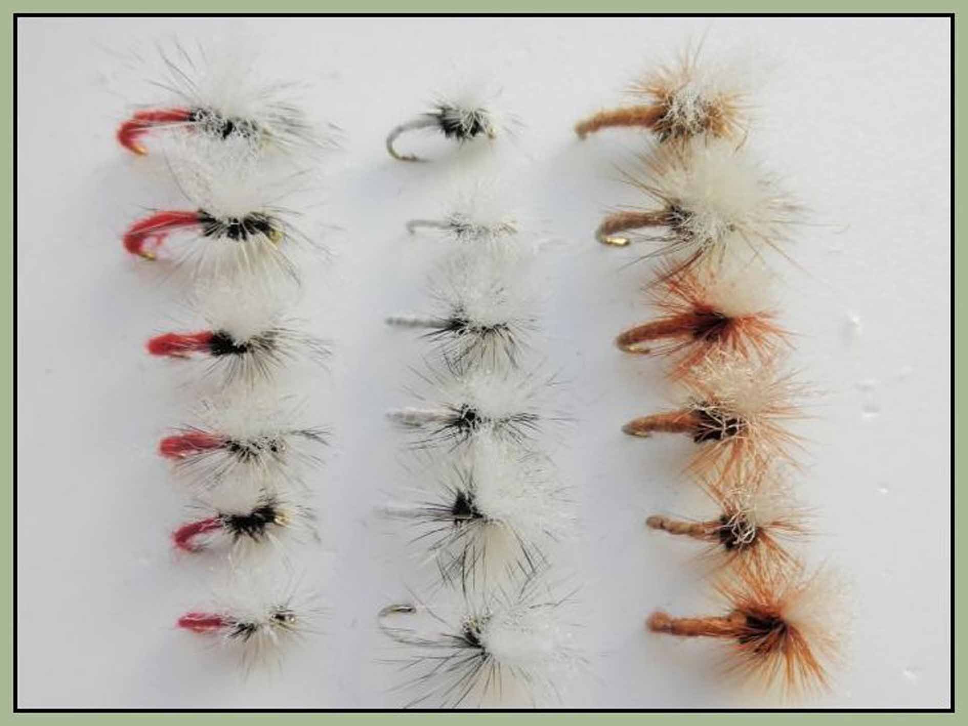 18 Barbless klinkhammer Dry Flies - Beige,Red and White choice of size and, Best Emerger Flies, (12)