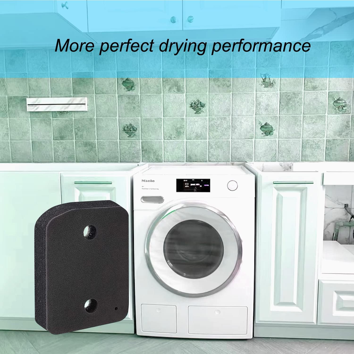 German Dryer Bottom Filter Replacement, for Miele T1 Dryer - 9164761 Heat Pump Tumble Dryer, Toe-Kick Lint Foam Filter Replacement (2)