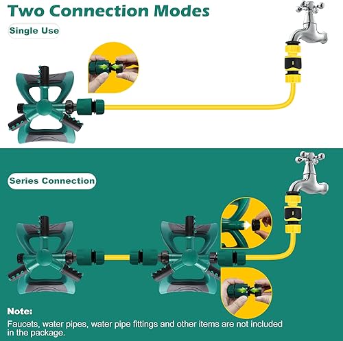 Miniatura 7 de Aspersor para patio aspersor de agua aspersor giratorio para áreas grandes sistema automático de aspersor de césped para cuidado del césped aspersor