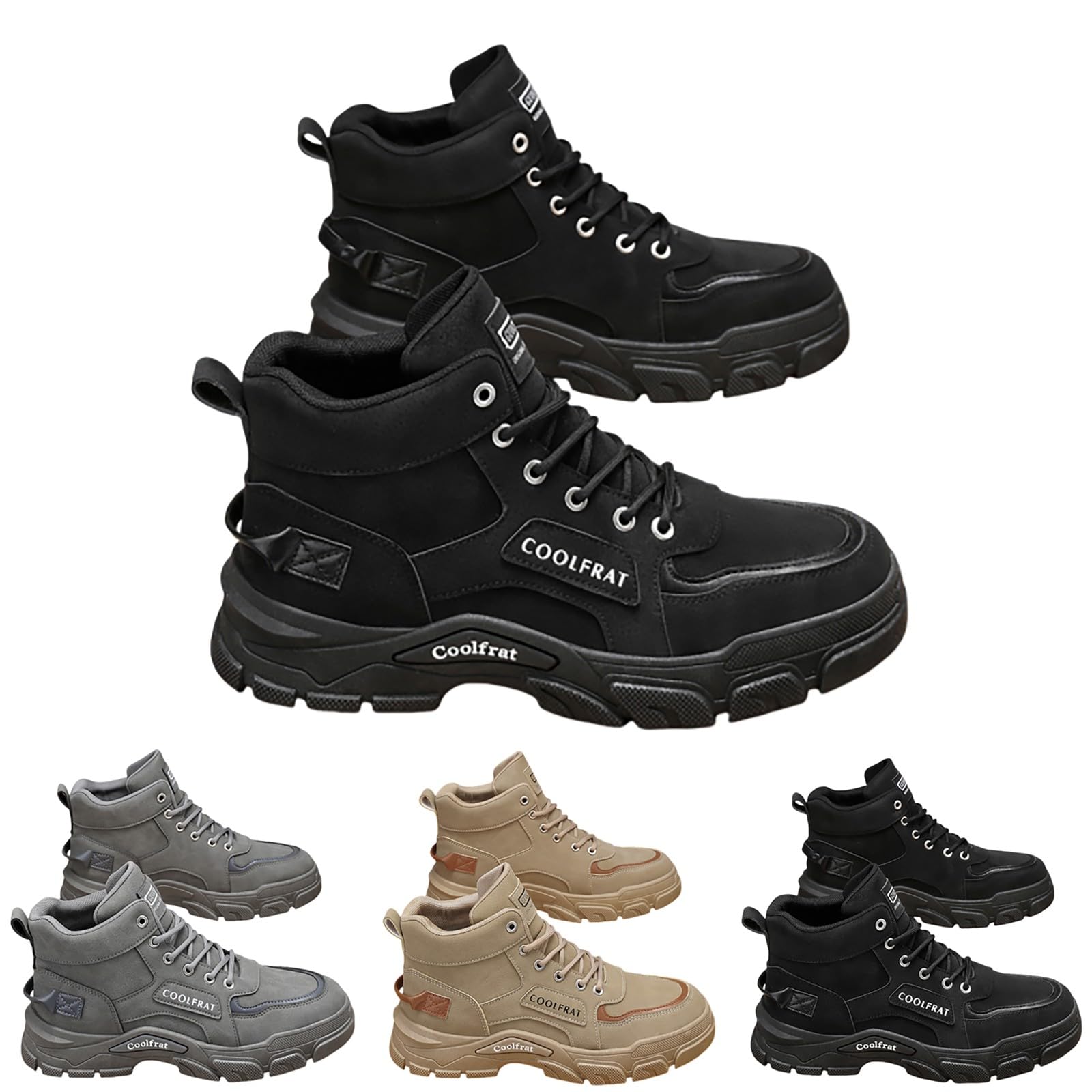 Stivali da trekking da uomo con piattaforma, 39-44 EU, stivali corti in