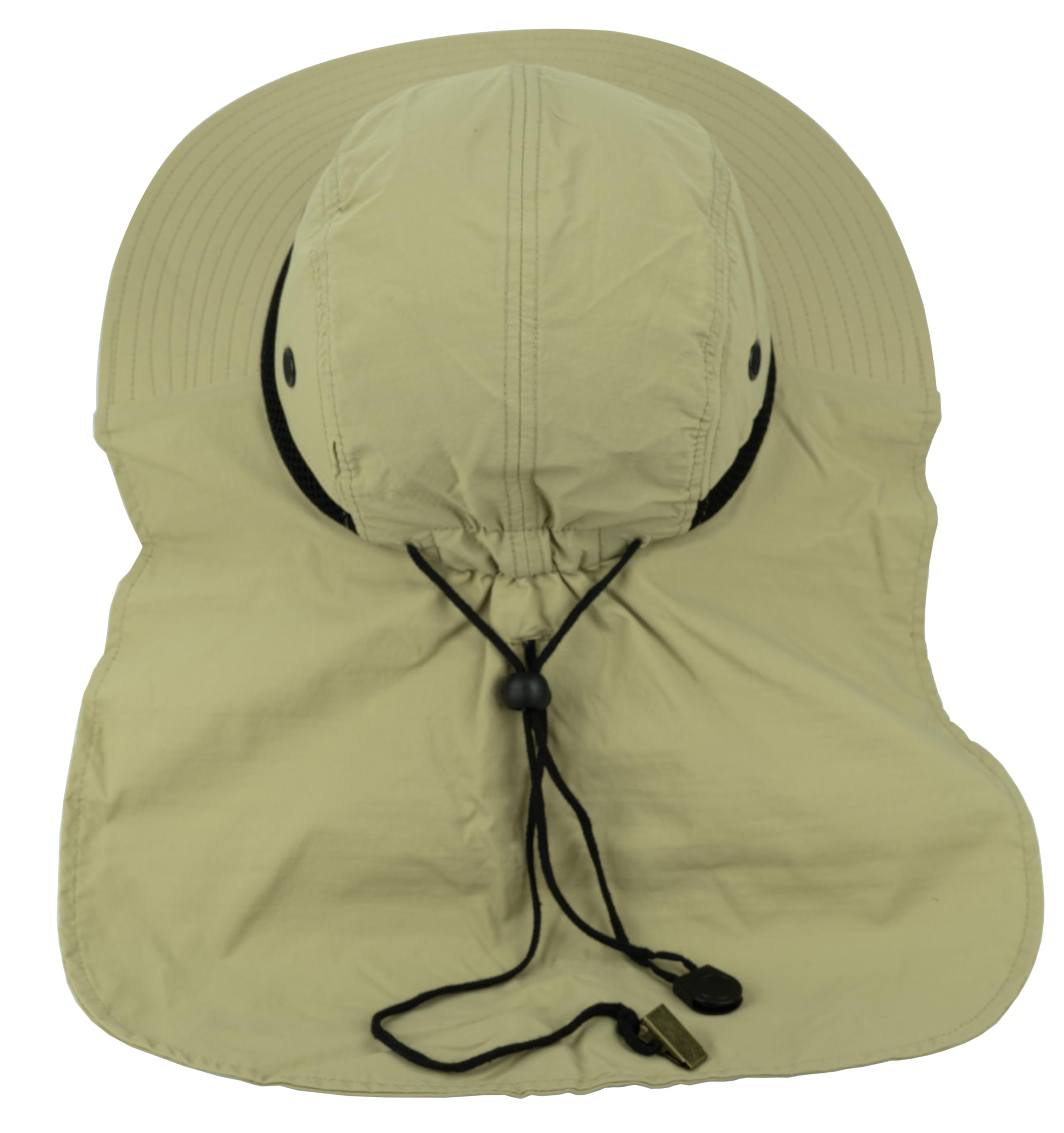 Sombrero de ala ancha para hombres y mujeres, con solapa para el cuello, impermeable, protección UPF50, pesca, senderismo, safari, Caqui, talla única