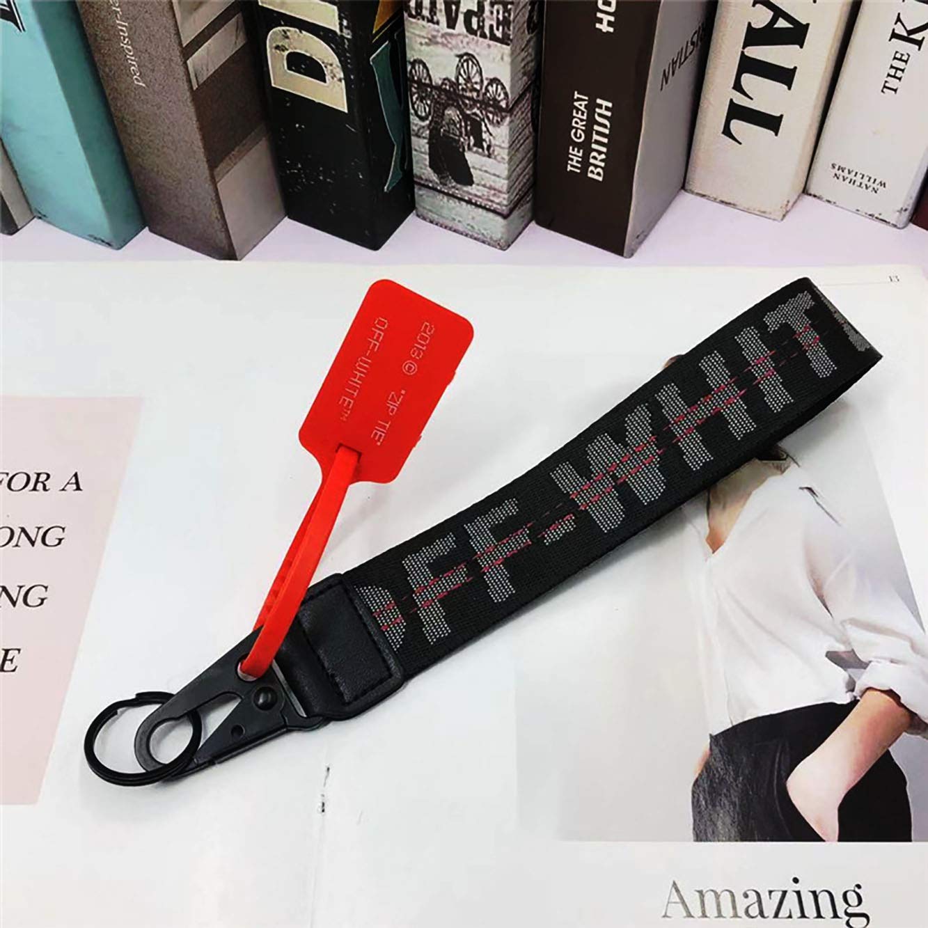 2 Pack Fashion Letter Keychain Lanyard - Rubber Wristlet Keychain With Alloy Buckle For Keys, Badges, Bags