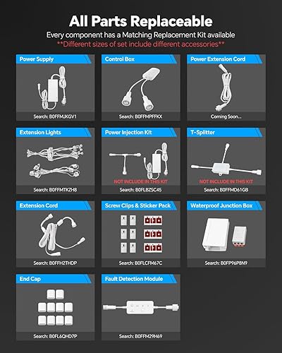 Miniatura 3 de ASAHOM Permanent Outdoor Lights Pro S108B, 100FT with 72 RGBCW LED Light, 70lm White, WLED Integrated, AI Lighting, 30000 Dynamic Effect, IP67