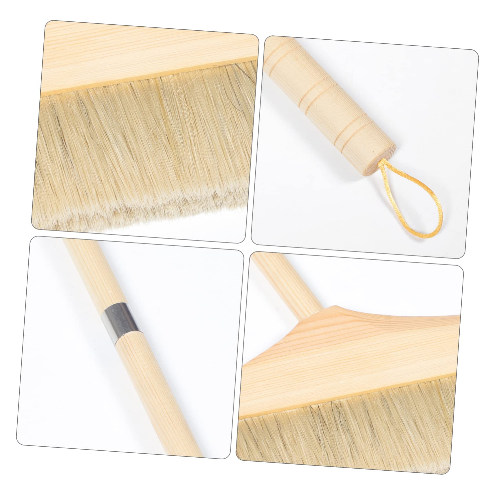 minkissy Wooden Long Handle Broom House Broom Dust Brooms Sweeping Broom Soft Bristle Broom Foldable Broom Indoor Dust Broom Telescoping Broom Camping Broom Outdoor Broom Rv Broom