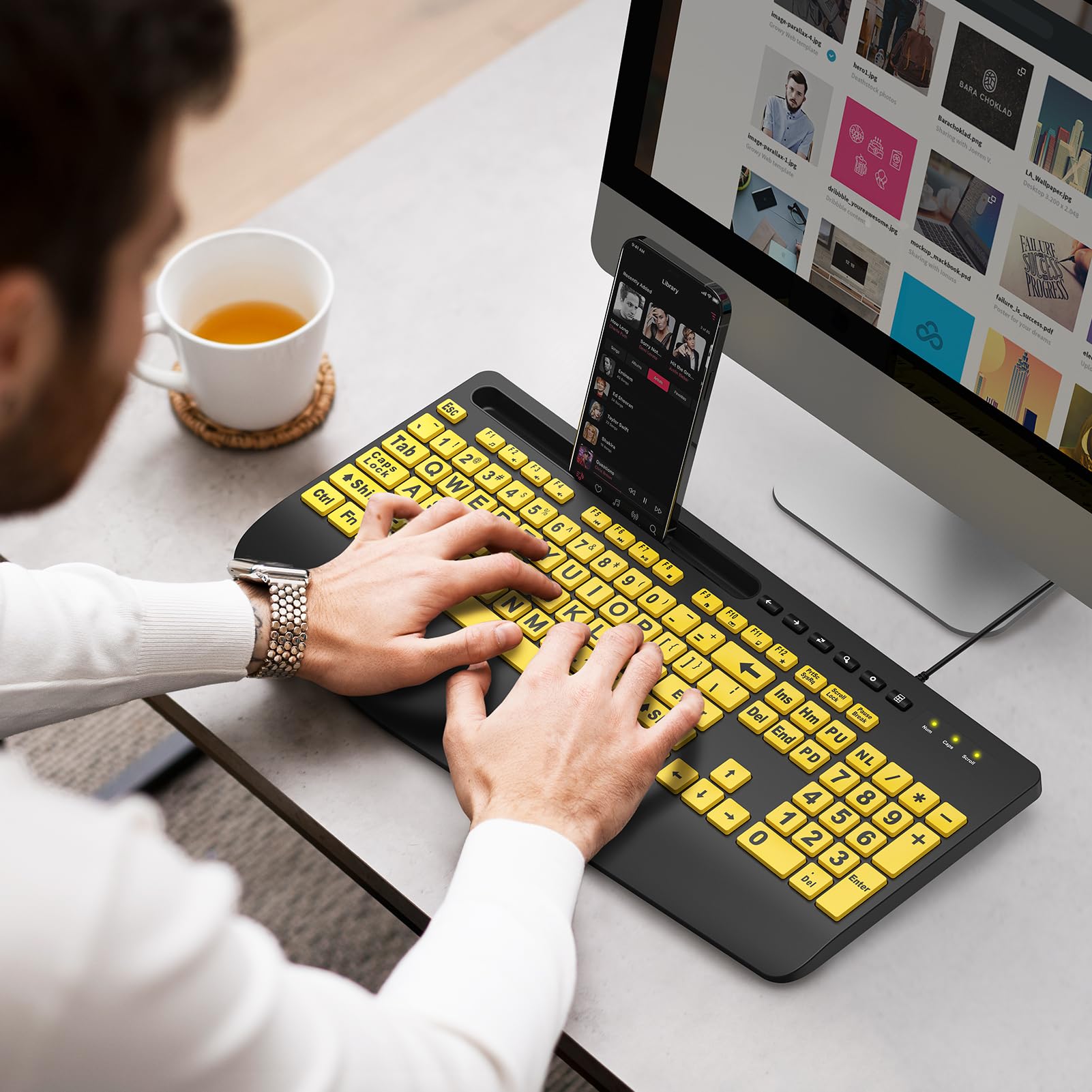 Senior Keyboard Keyboard For Seniors Or Low Vision SABLUTE Large Print Backlit Keyboard ...