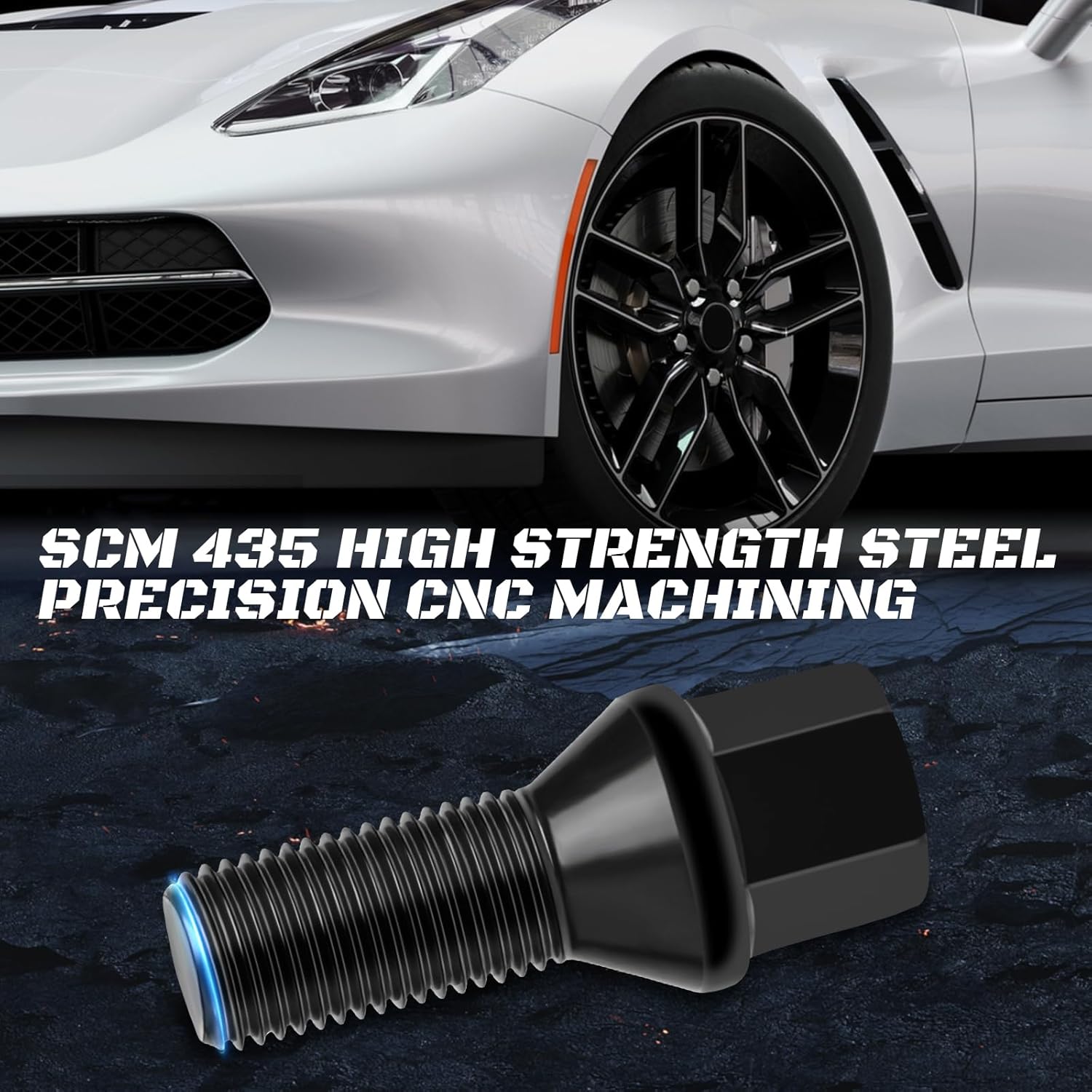 12x1.5 Extended Lug Bolts, 20Pcs M12x1.5 Wheel Bolts Conical Seat 40mm Shank for BMW 128i 135i 318i 320i 325i 328i 335i M3 525i 528i 530i 535i M5 545i 550i M5 Z3 Z4 E36 E46 E60 E90 E92 E93 E24 E24 E63