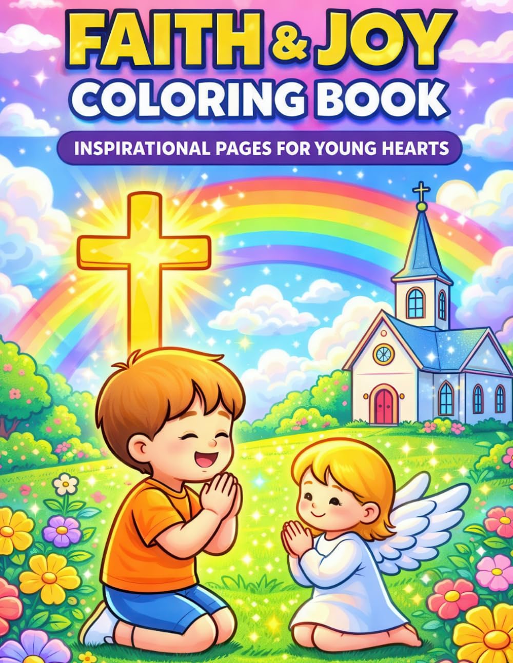 Faith & Joy Coloring Book for Kids: 55 Cute and Easy Faith-Themed Coloring Pages