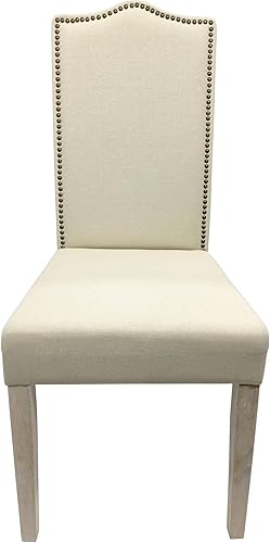 Miniatura 15 de Carolina Chair & Table Silla Parson con respaldo copetudo con ribete de clavos, marco de madera maciza con asiento y respaldo de espuma, sillas