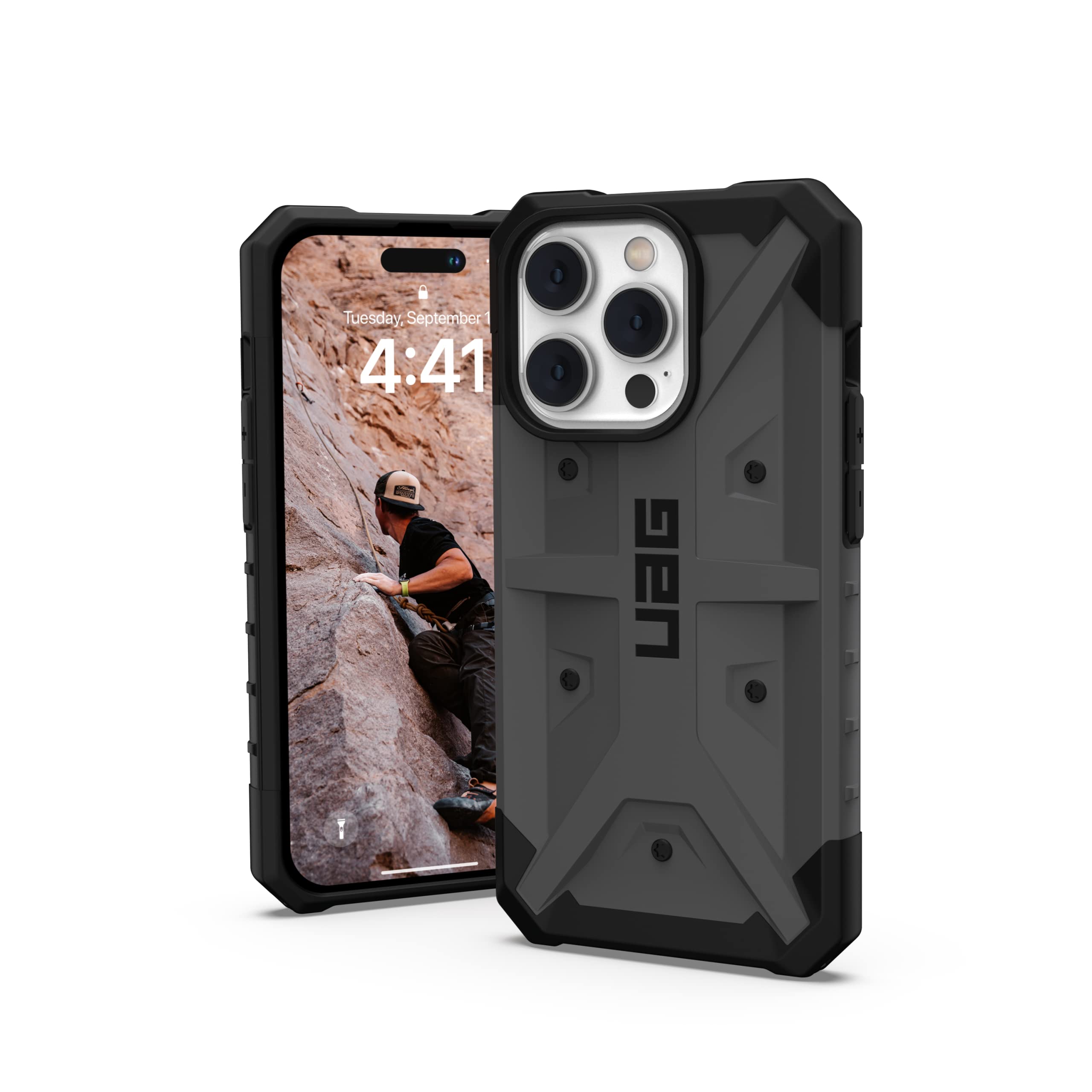 UAG Designed for iPhone 14 Pro Case Silver 6.1" Pathfinder Slim Lightweight Shockproof Dropproof Rugged Protective Cover Compatible with Wireless Charging by URBAN ARMOR GEAR