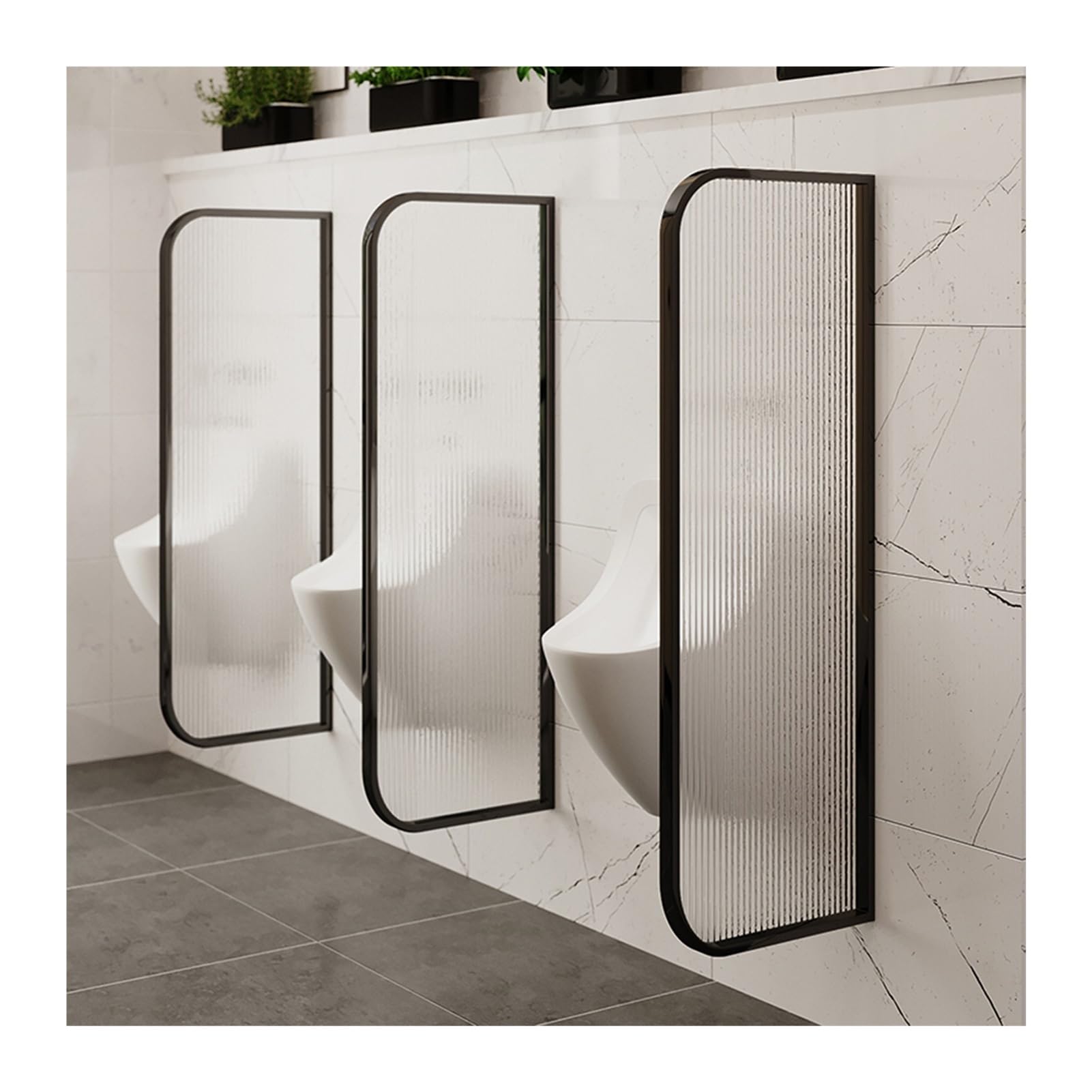 Generico Schermo di Protezione per orinatoio a Parete, Facile da Pulire e installare, per bagni pubblici in asili, scuole, Centri Commerciali e Altro (Nero, 40x120 cm)
