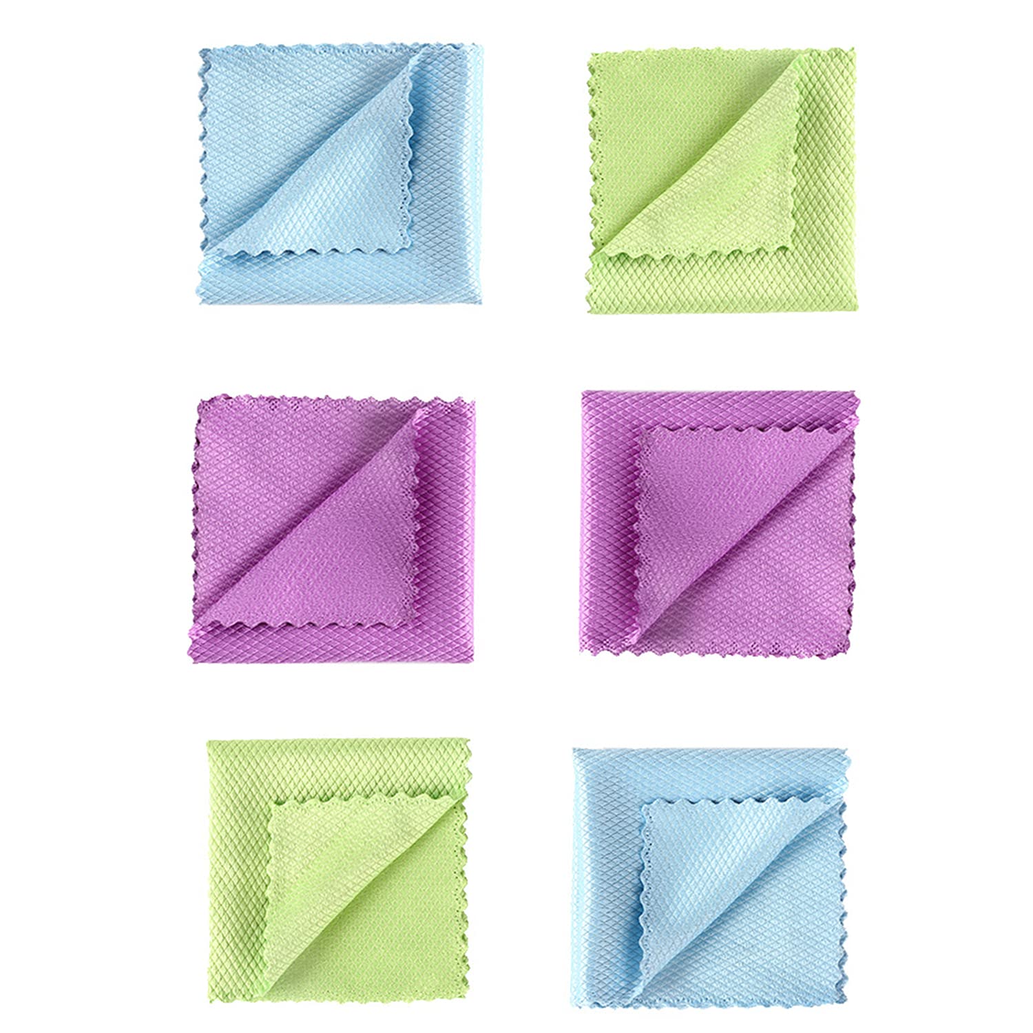 6 Pack Kitchen Cloth Dish Towels, 9.85"x9.85" Microfiber Cleaning Cloth, Super Absorbent Dish Cloths, Reusable Household Kitchen Washcloths for House Furniture, Tables, Cups, Windows, Cars