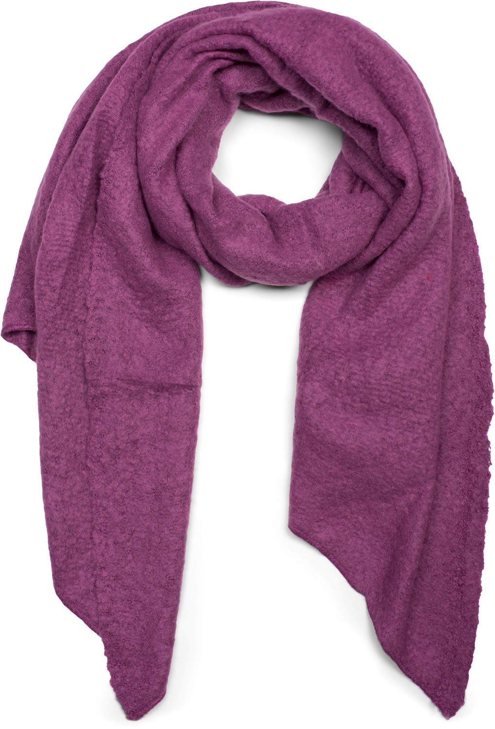 Stylebreaker Women's Violet Scarf Made Of Soft Viscose | Plain Woven Scarf In Asymmetric Shape | Large Stole For Autumn And Winter Looks,