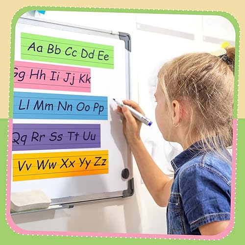 Miniatura 5 de 150 hojas de tiras de oración rayadas arco iris tiras de aprendizaje para suministros de oficina escolar, paquete de 6